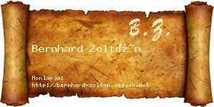Bernhard Zoltán névjegykártya